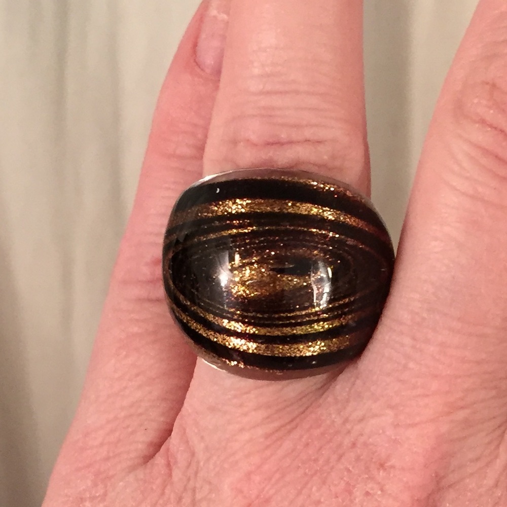 Murano Glass Ring Sz 10